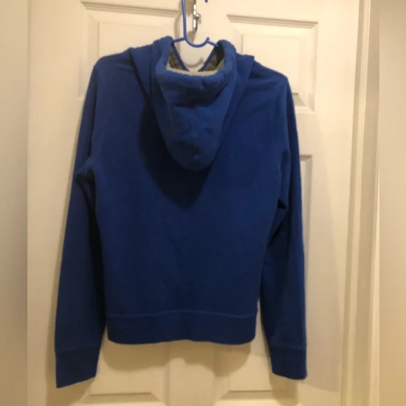 Abercrombie & Fitch Royal Blue Hooded Sweatshirt with White Logo - Picture 2 of 5